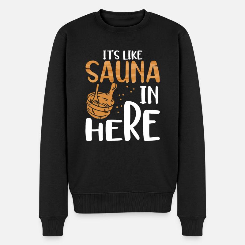 C’est comme un sauna ici - Pull Premium bio Homme - noir