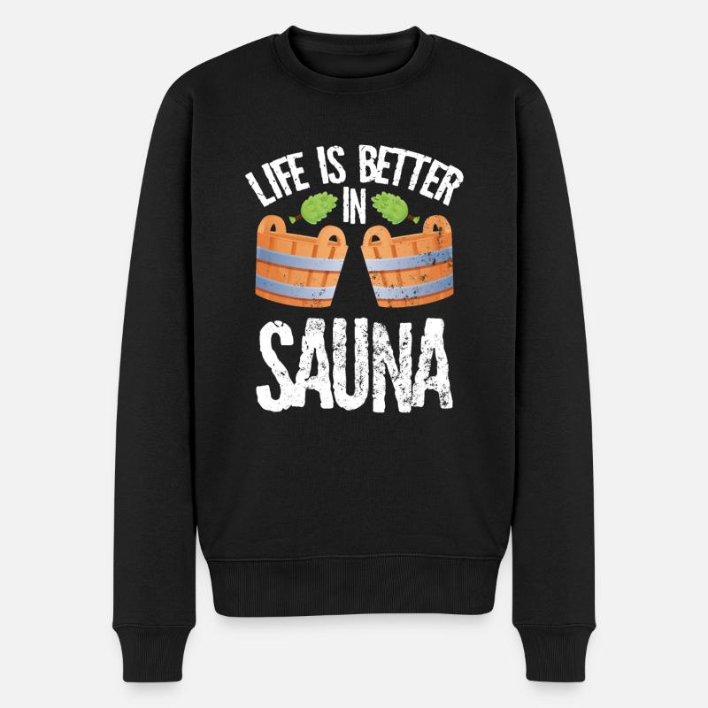 J’adore les saunas - Pull Premium bio Homme - noir