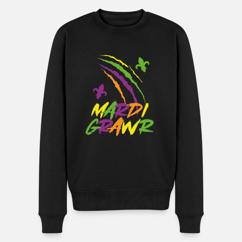 Mardi Grawr - Männer Premium Bio Pullover - Schwarz