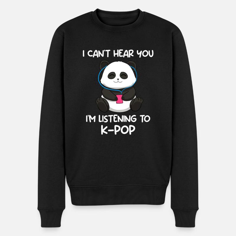 Panda Bear Corée Musique coréenne I Cadeau - Pull Premium bio Homme - noir