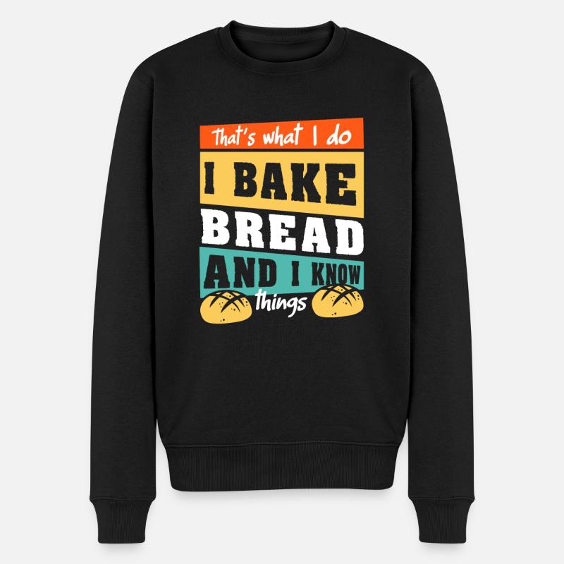 Brotbacken Bäcker Backerei Sauerteig - Männer Premium Bio Pullover - Schwarz