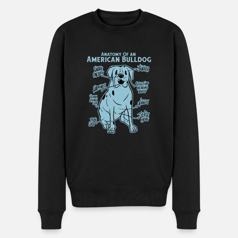Anatomie d’un bouledogue américain - Pull Premium bio Homme - noir
