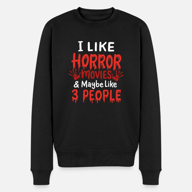 J’aime les films d’horreur - Pull Premium bio Homme - noir