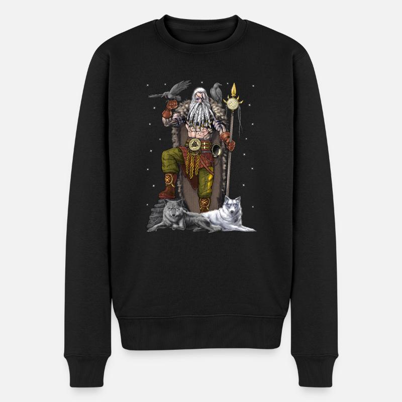 Dieu viking nordique Odin - Pull Premium bio Homme - noir