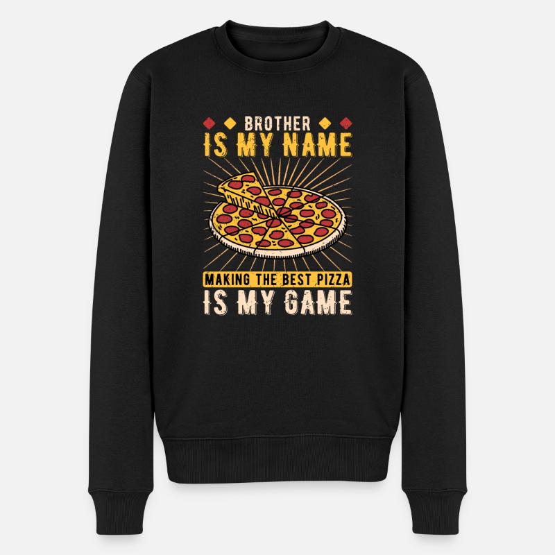 Pizzabäcker Bruder Pizzaiolo - Männer Premium Bio Pullover - Schwarz