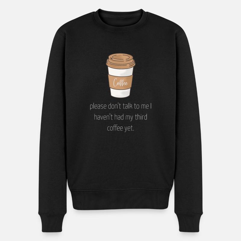 Kaffee - Männer Premium Bio Pullover - Schwarz