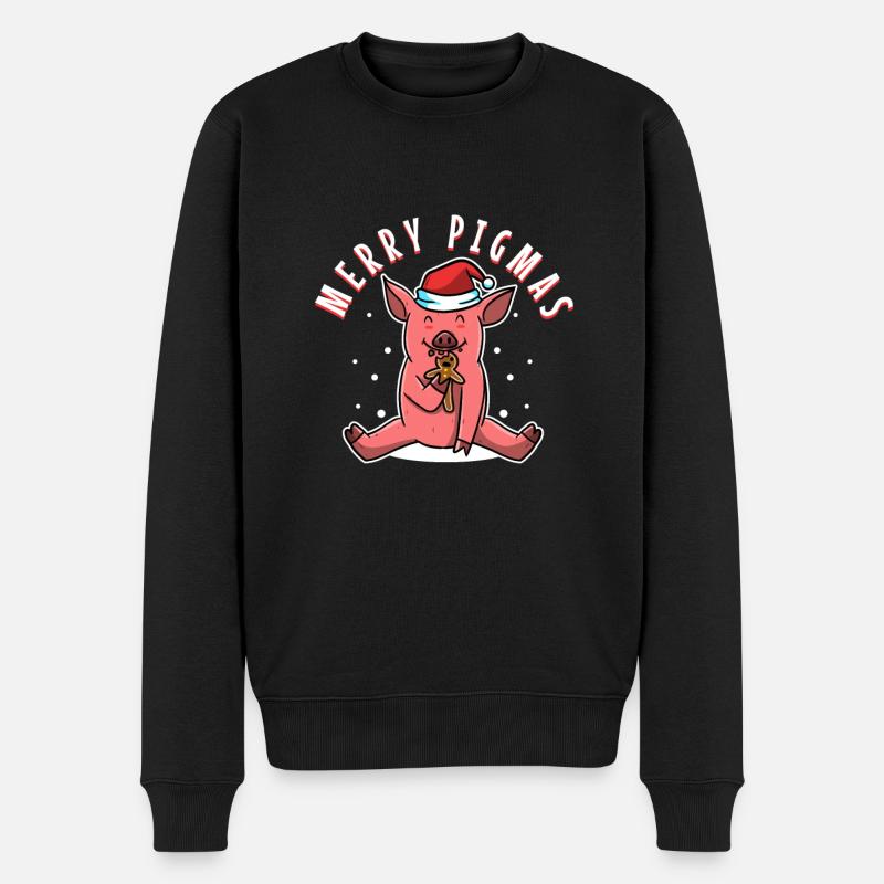 Merry Pigmas - Männer Premium Bio Pullover - Schwarz