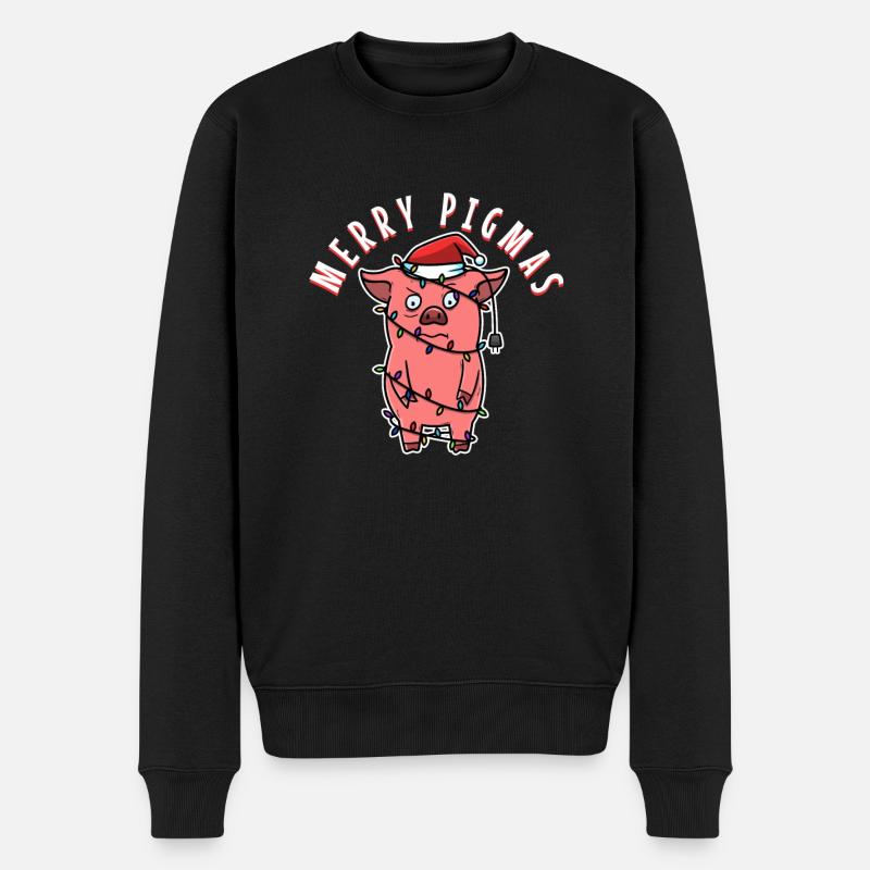 Merry Pigmas - Männer Premium Bio Pullover - Schwarz