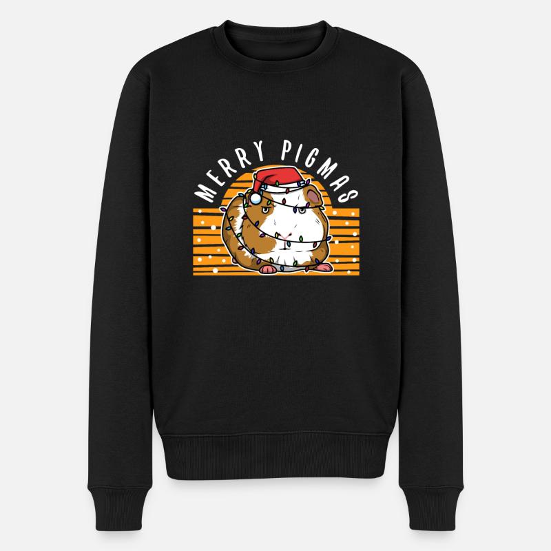 Merry Pigmas - Männer Premium Bio Pullover - Schwarz