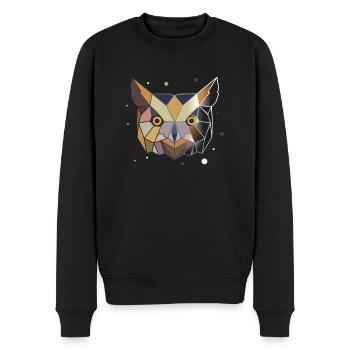 Eule Polygon Kunst Tier Geometrie - Männer Premium Bio Pullover - Schwarz - Vorne - Nico (187cm)