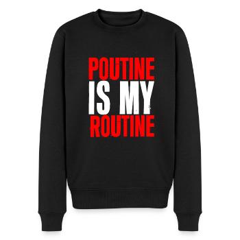 La poutine est ma routine 2 - Pull Premium bio Homme - noir - Devant - Nico (187cm)
