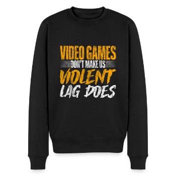Video Games Don't Make Us Violent, Lag Does 4 - Men's Premium Organic Jumper - black - Front - Nico (187cm)