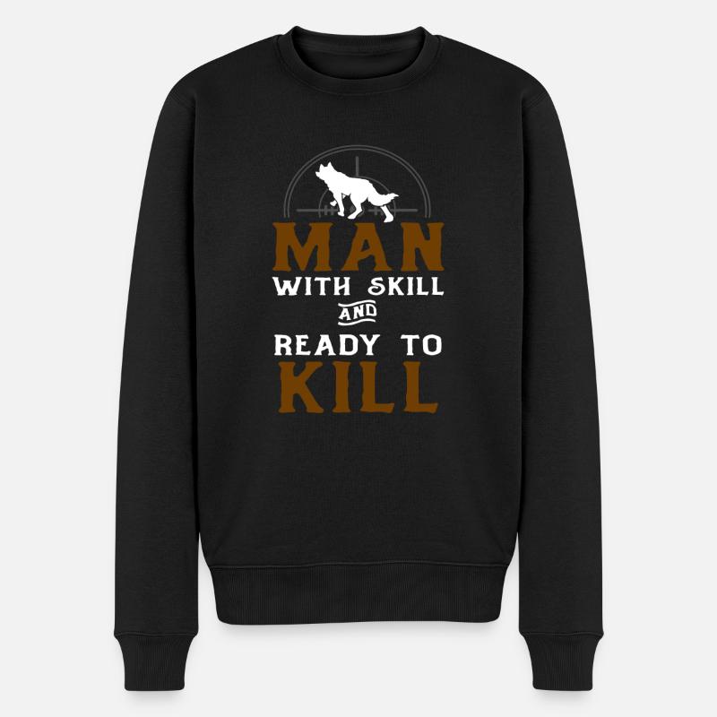 Kojotenjagd Kojote Geschenk - Männer Premium Bio Pullover - Schwarz