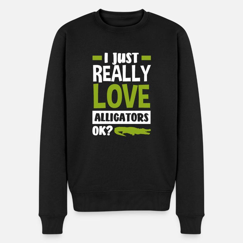 Alligator Alligatoren Krokodil Krokodile - Männer Premium Bio Pullover - Schwarz