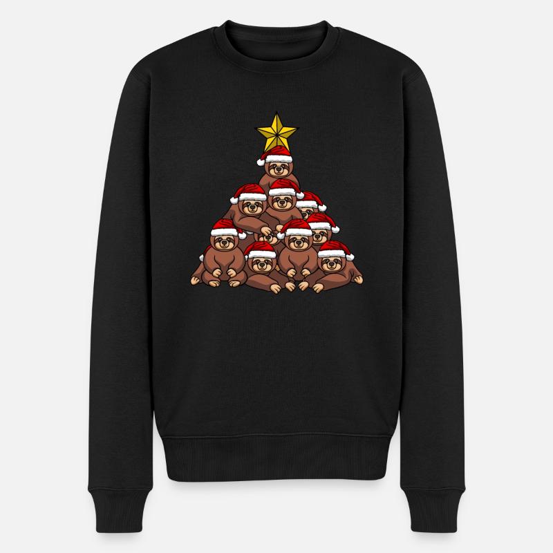 Arbre de Noël paresseux - Pull Premium bio Homme - noir