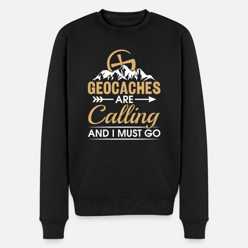 Geocaching Geocacher Cadeau - Pull Premium bio Homme - noir