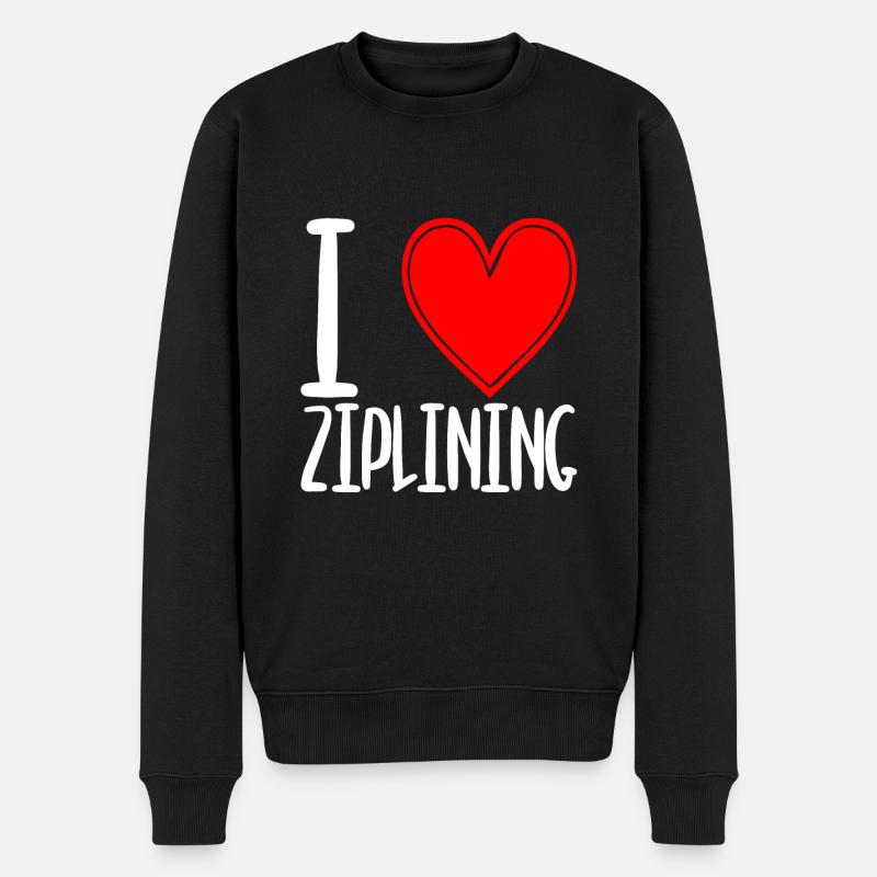 I Love Ziplining - Männer Premium Bio Pullover - Schwarz