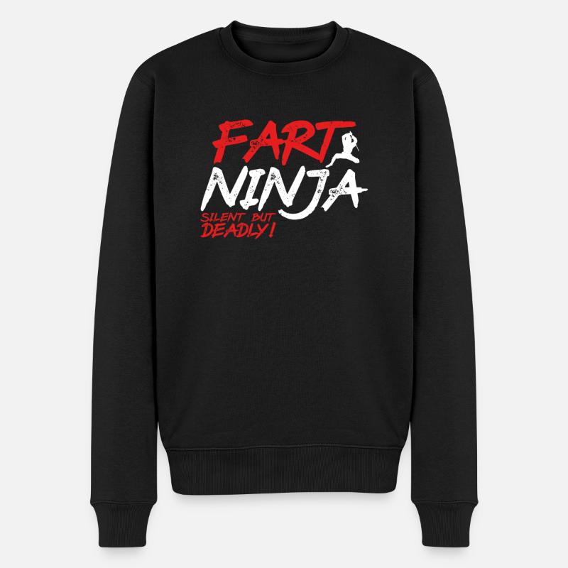 Furz Ninja Japan - Männer Premium Bio Pullover - Schwarz