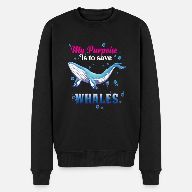 Baleines Baleines Biologiste marin Mammifère marin Bébé baleine - Pull Premium bio Homme - noir