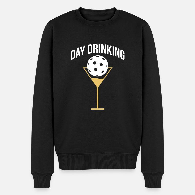 Day Drinking Shirt Pickleball Geschenk - Männer Premium Bio Pullover - Schwarz