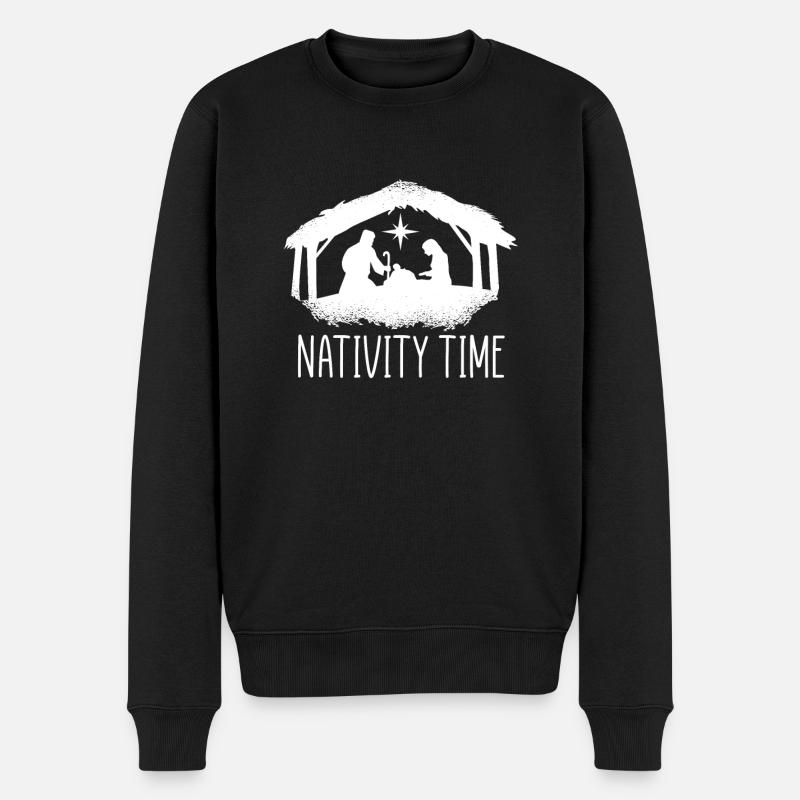 Crèche Temps Crèche Noël - Pull Premium bio Homme - noir