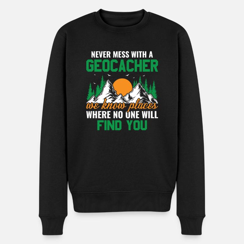 Geocaching Geocacher Cadeau - Pull Premium bio Homme - noir