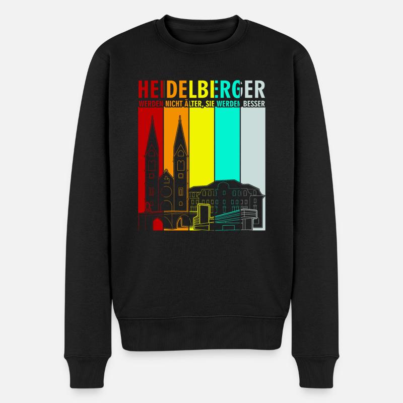 Heidelberg Kirche Heidelberger - Männer Premium Bio Pullover - Schwarz