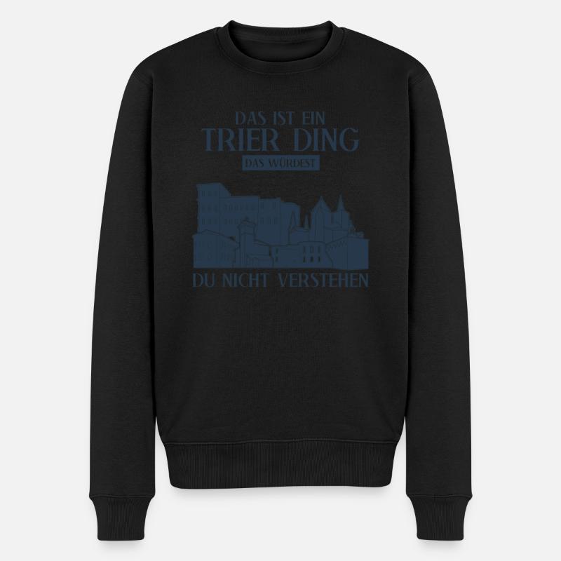 Trier Witz Trierer - Männer Premium Bio Pullover - Schwarz