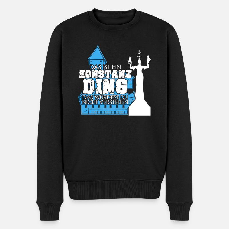 Konstanz Bodensee Spruch Konstanzer - Männer Premium Bio Pullover - Schwarz