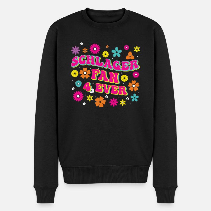 Volksmusik Party Dorffest Ouftit Deutsche Schlager - Männer Premium Bio Pullover - Schwarz