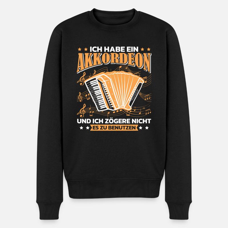 Ziehharmonika Musiker Schlager Akkordeon - Männer Premium Bio Pullover - Schwarz