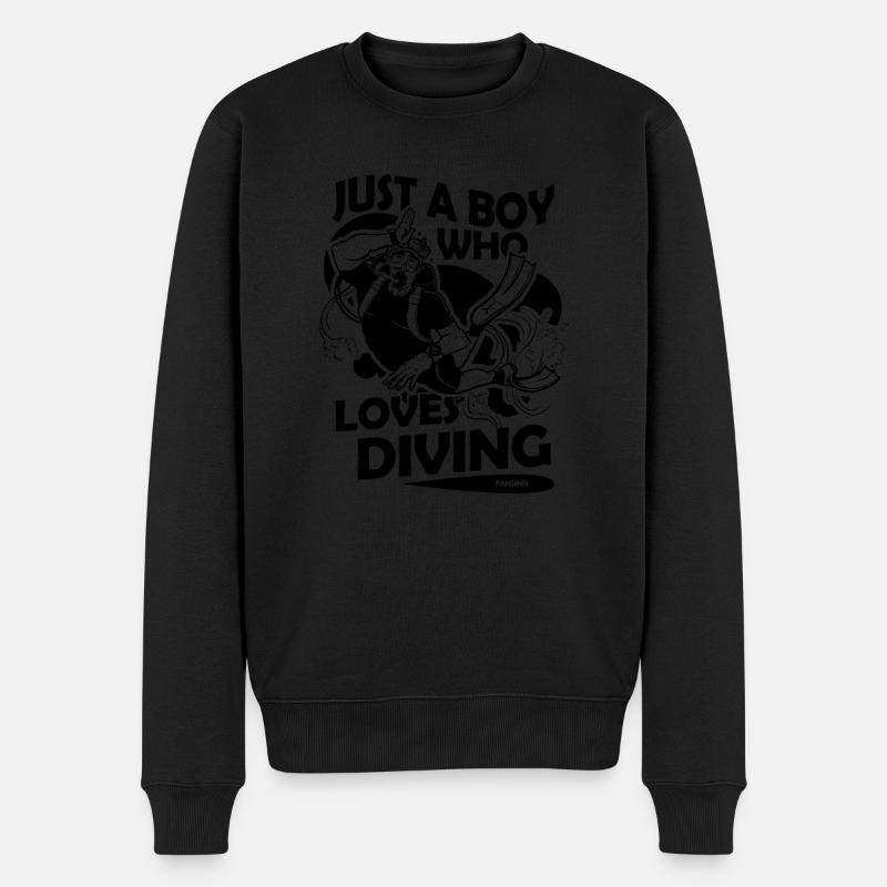 Plonger - Pull Premium bio Homme - noir