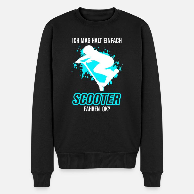 Scooter Roller Roller Fahren Geschenk - Männer Premium Bio Pullover - Schwarz