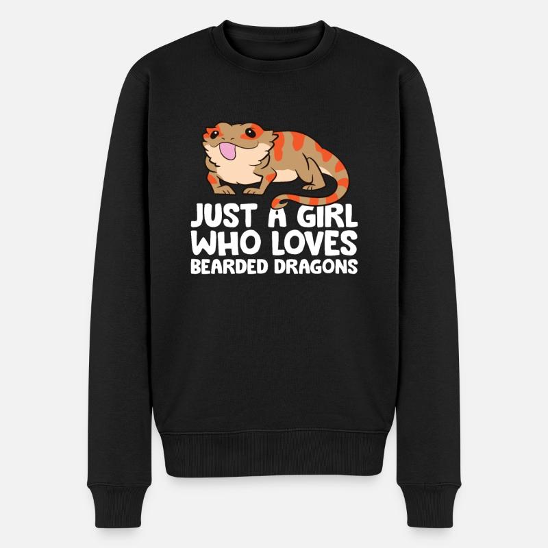 Just a Girl Who Loves Bearded Dragons Reptile - Männer Premium Bio Pullover - Schwarz