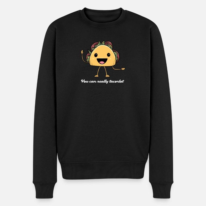 Taco Mexikanische Essen Mexico Tortilla Burrito - Männer Premium Bio Pullover - Schwarz