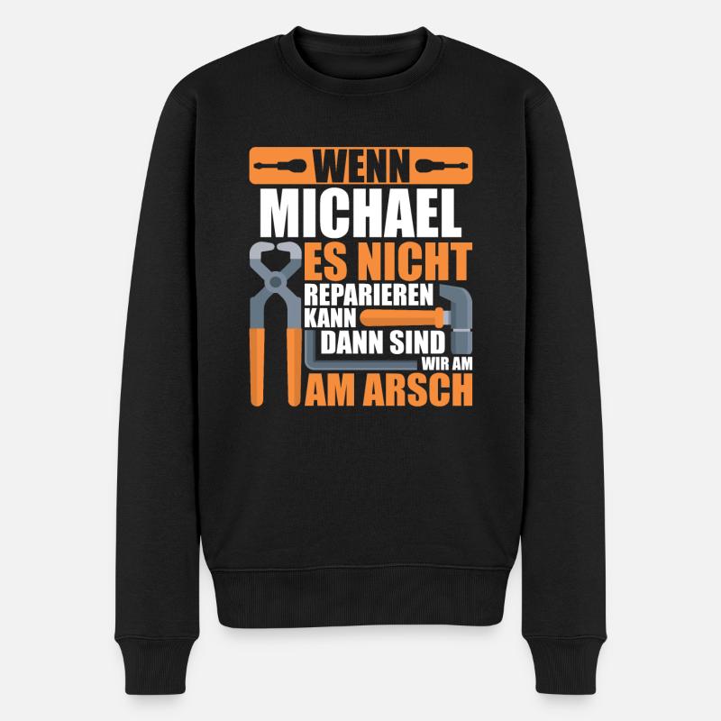 Vorname Michael Name Geburtstag Geschenk - Männer Premium Bio Pullover - Schwarz