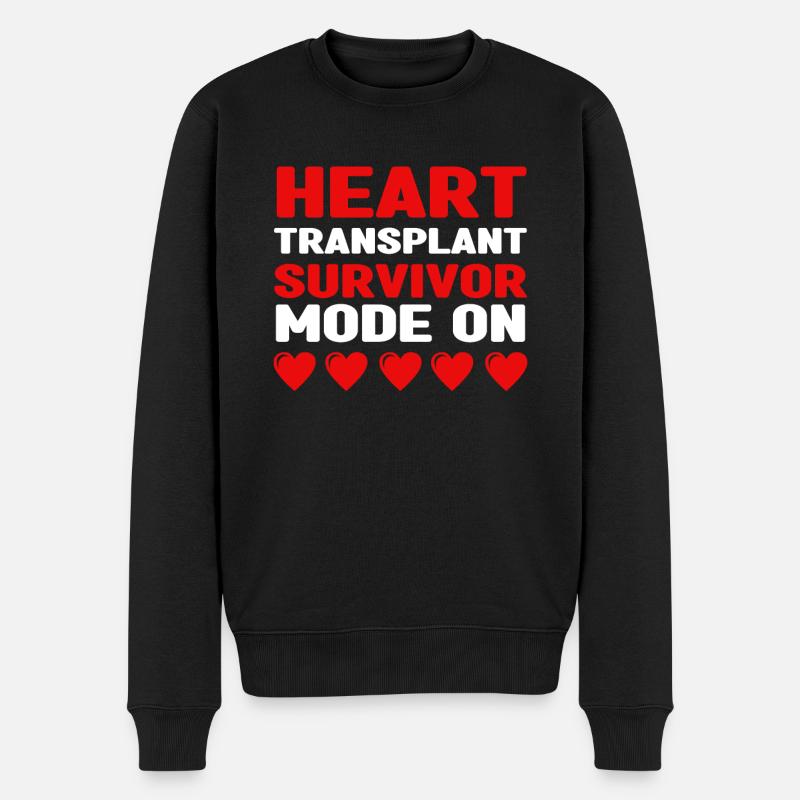 Operation Am Offen Herzen Geschenk - Männer Premium Bio Pullover - Schwarz