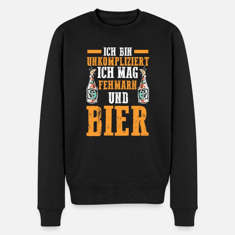 Ostsee Bier Fehmarn - Männer Premium Bio Pullover - Schwarz