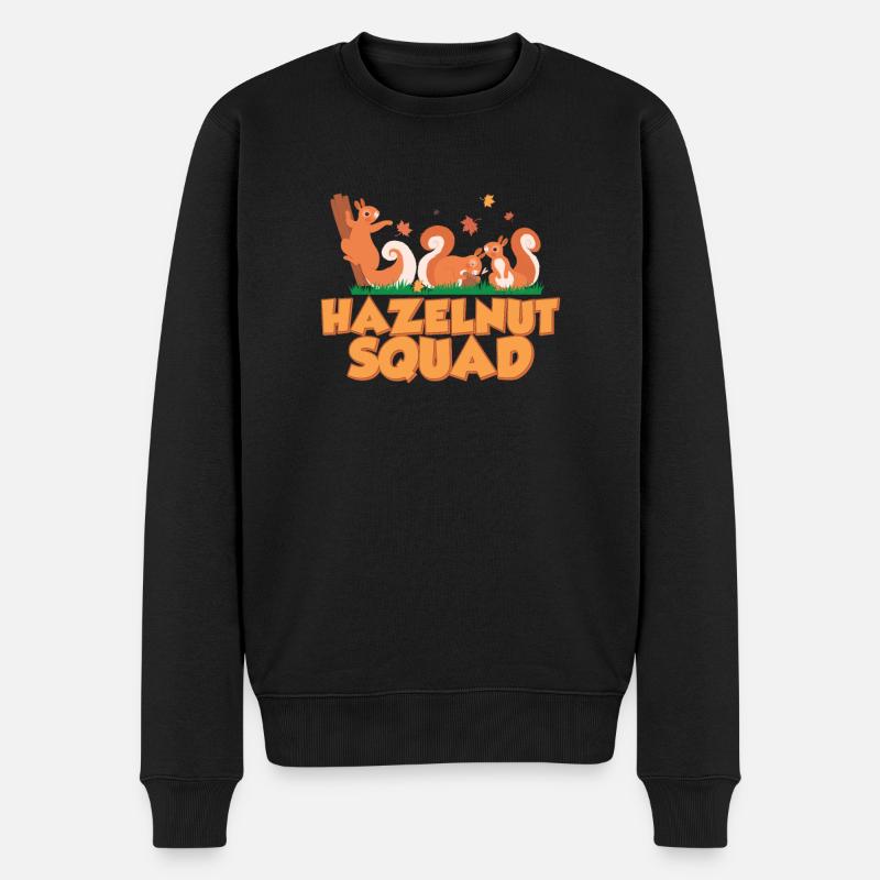 Haselnuss-Eichhörnchen lustige Eichhörnchen für - Männer Premium Bio Pullover - Schwarz
