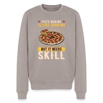 Pizza baker Pizza baker Pizzaiolo - Men's Premium Organic Jumper - taupe - Front - Nico (187cm)