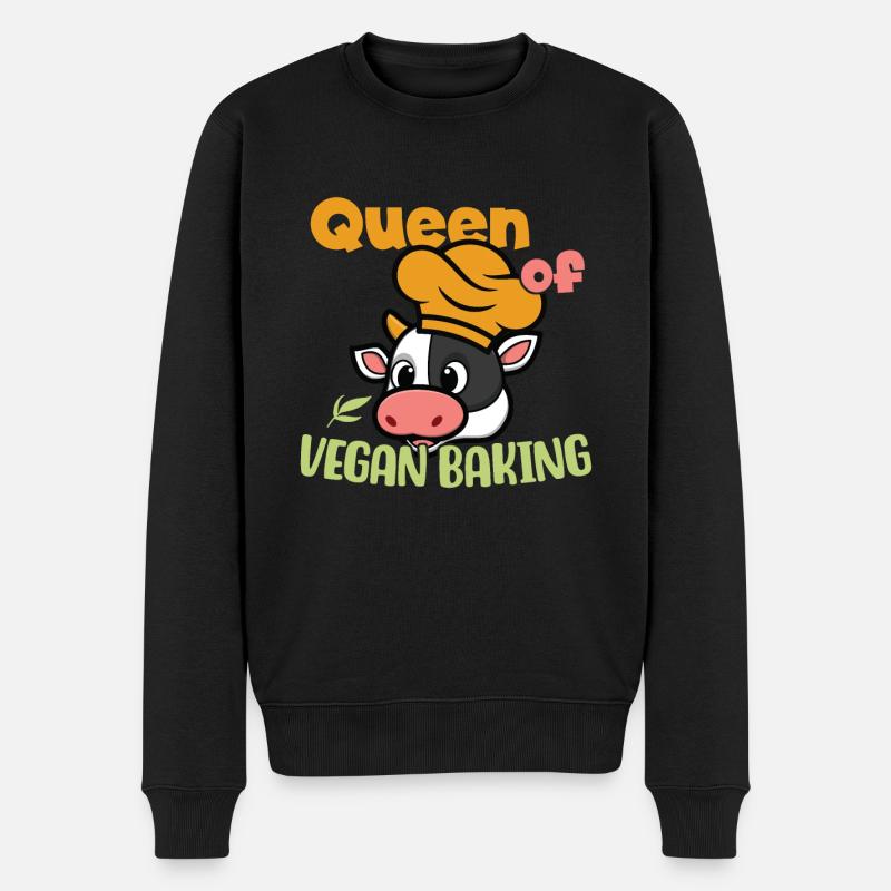 Queen of Vegan Baking - Männer Premium Bio Pullover - Schwarz