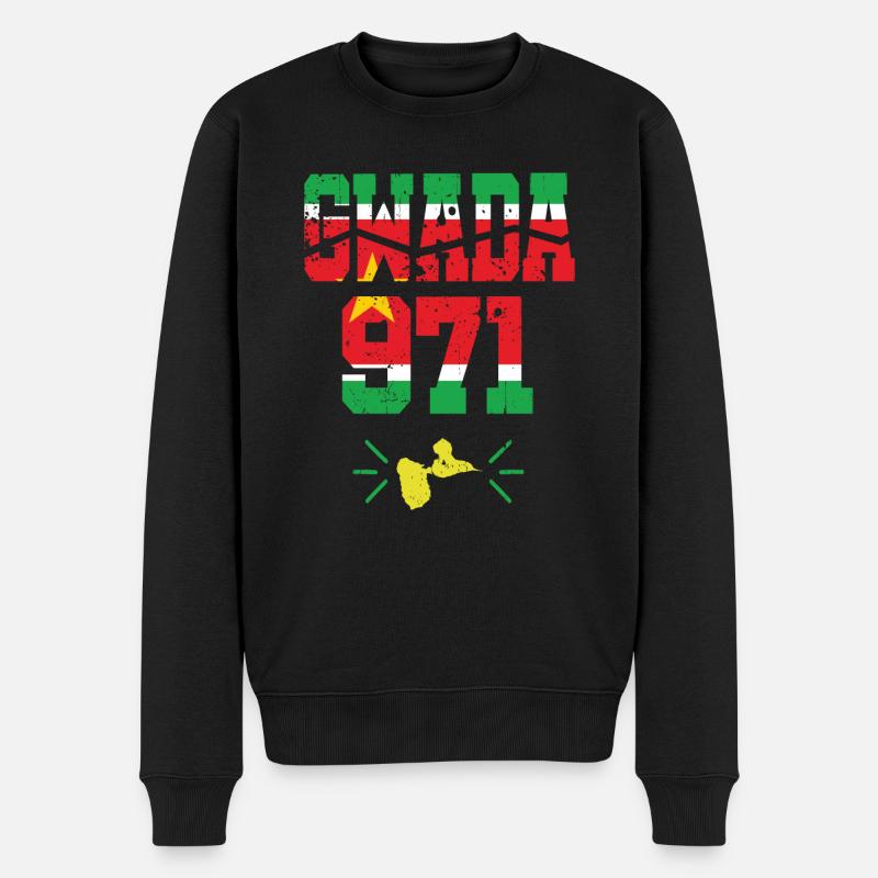 drapeau guadeloupe 971 gwada de gwadloup - Pull Premium bio Homme - noir
