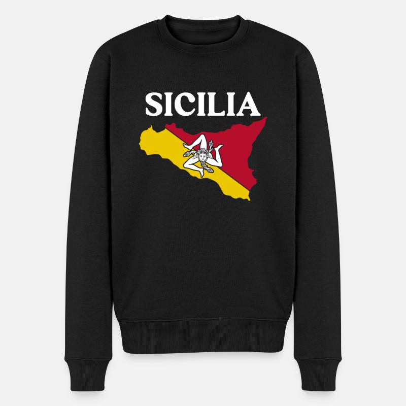 Sizilien flagge Sizilien Palermo Italien - Männer Premium Bio Pullover - Schwarz