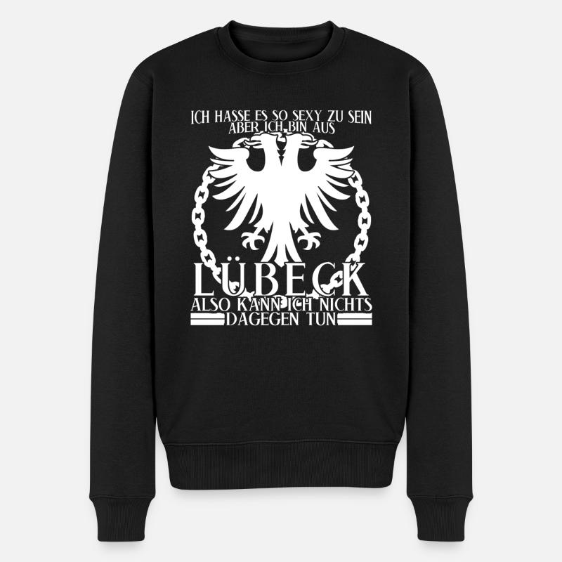 Lübeck Witz Lübecker - Männer Premium Bio Pullover - Schwarz