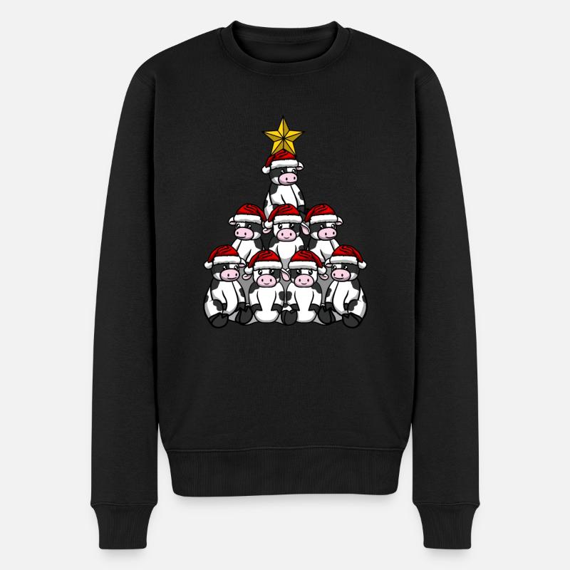 Arbre de Noël de vache - Pull Premium bio Homme - noir