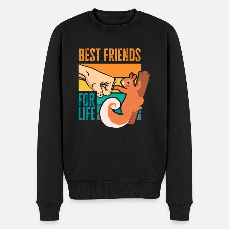 Eichhörnchen - Männer Premium Bio Pullover - Schwarz