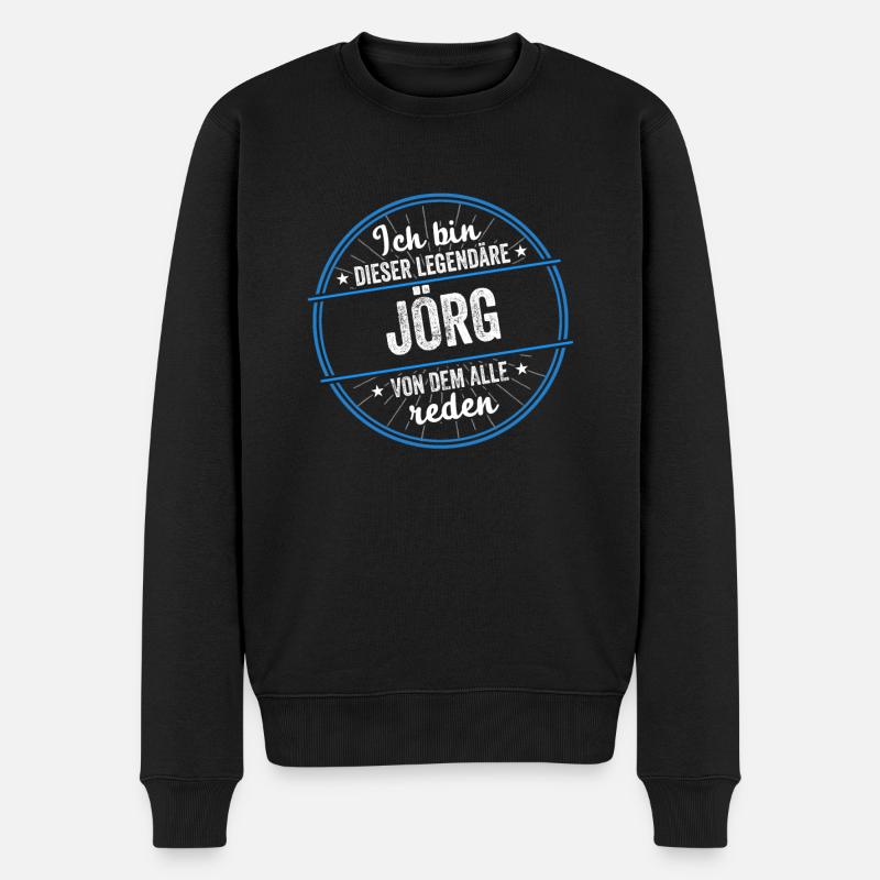Ich bin dieser legendärer Jörg Name - Männer Premium Bio Pullover - Schwarz