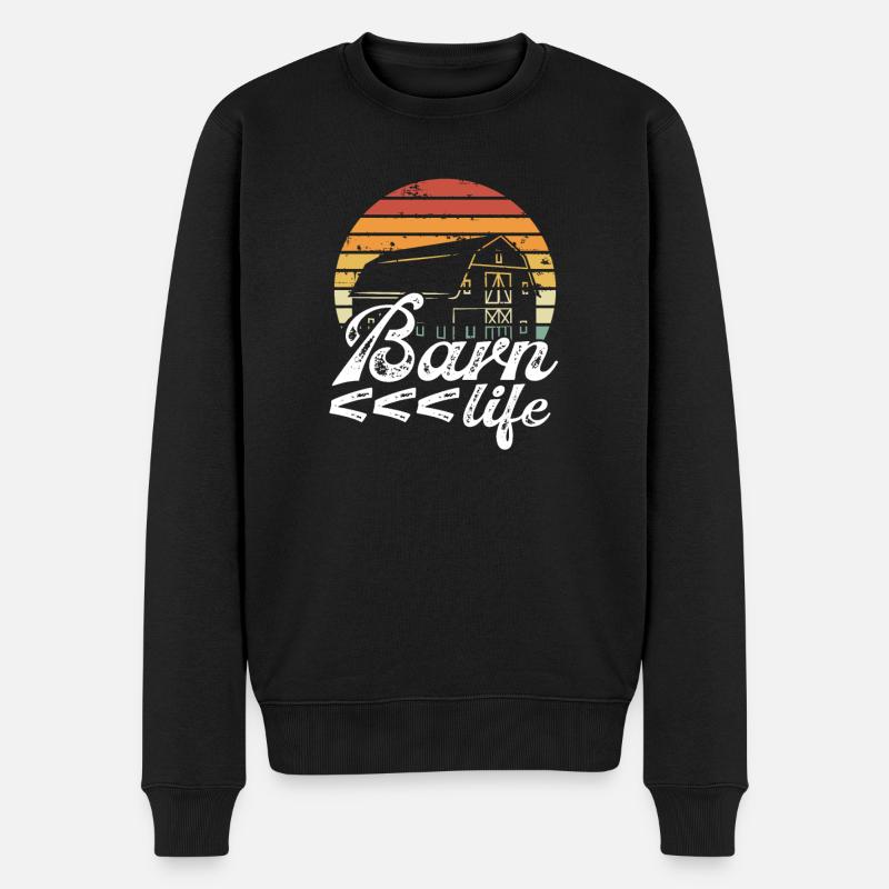 Scheunenleben Retro - Männer Premium Bio Pullover - Schwarz