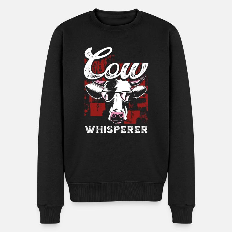 Chuchoteur de vache cool - Pull Premium bio Homme - noir