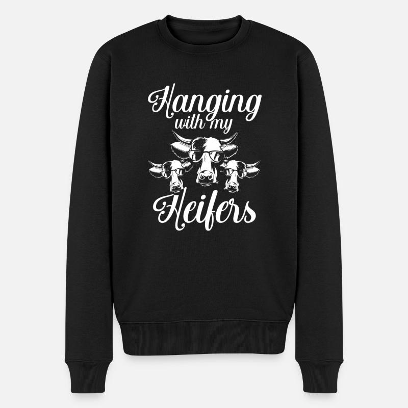 Hängen Mit Meinen Färsen - Männer Premium Bio Pullover - Schwarz